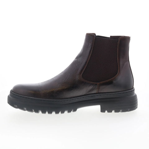 Johnston & Murphy 24-6716 Mens Brown Leather Pull On Chelsea Boots