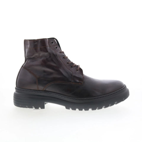 Johnston & Murphy 24-6720 Mens Brown Leather Lace Up Casual Dress Boots