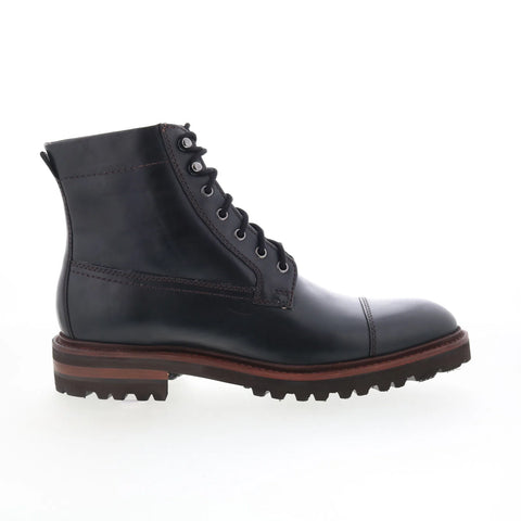 Johnston & Murphy 24-6775 Mens Black Leather Lace Up Casual Dress Boots