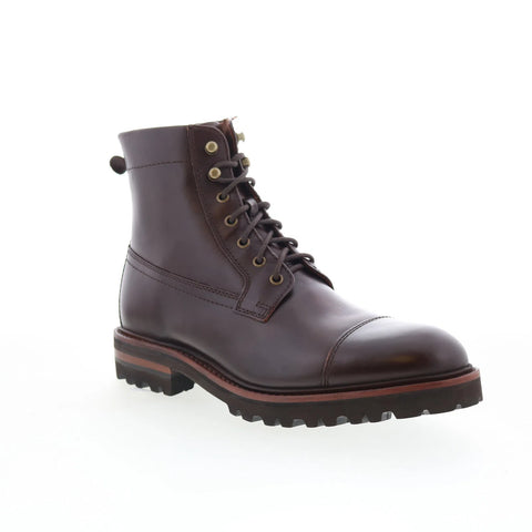Johnston & Murphy 24-6776 Mens Brown Leather Lace Up Casual Dress Boots
