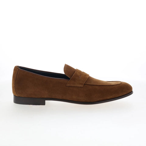 Johnston & Murphy 24-6950 Mens Brown Suede Loafers & Slip Ons Penny Shoes