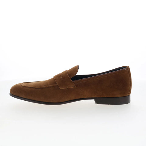 Johnston & Murphy 24-6950 Mens Brown Suede Loafers & Slip Ons Penny Shoes