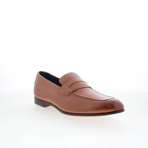 Johnston & Murphy 24-6952 Mens Brown Leather Loafers & Slip Ons Penny Shoes