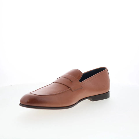 Johnston & Murphy 24-6952 Mens Brown Leather Loafers & Slip Ons Penny Shoes
