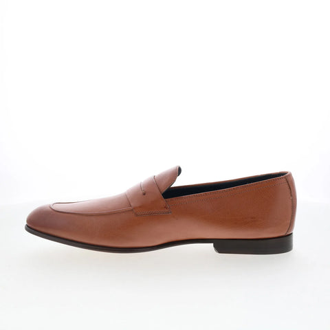 Johnston & Murphy 24-6952 Mens Brown Leather Loafers & Slip Ons Penny Shoes