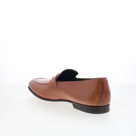 Johnston & Murphy 24-6952 Mens Brown Leather Loafers & Slip Ons Penny Shoes