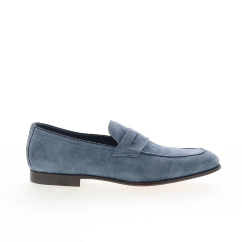 Johnston & Murphy 24-6957 Mens Blue Suede Loafers & Slip Ons Penny Shoes