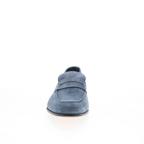 Johnston & Murphy 24-6957 Mens Blue Suede Loafers & Slip Ons Penny Shoes