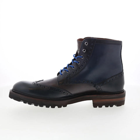Johnston & Murphy 24-7116 Mens Blue Leather Lace Up Casual Dress Boots