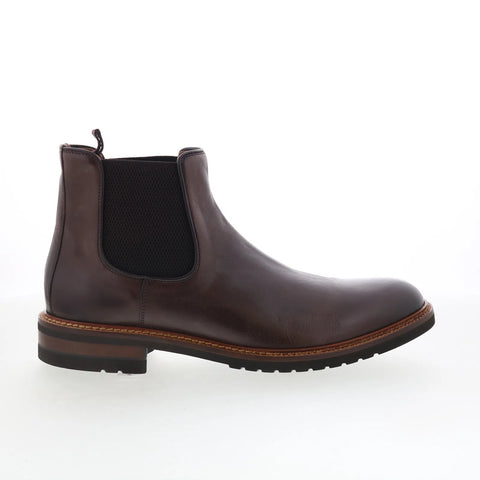 Johnston & Murphy 24-7156 Mens Brown Leather Pull On Chelsea Boots