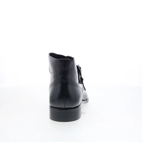 Johnston & Murphy 24-7245 Mens Black Leather Hook & Loop Casual Dress Boots
