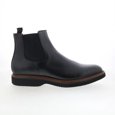 Johnston & Murphy 24-7250 Mens Black Leather Pull On Chelsea Boots