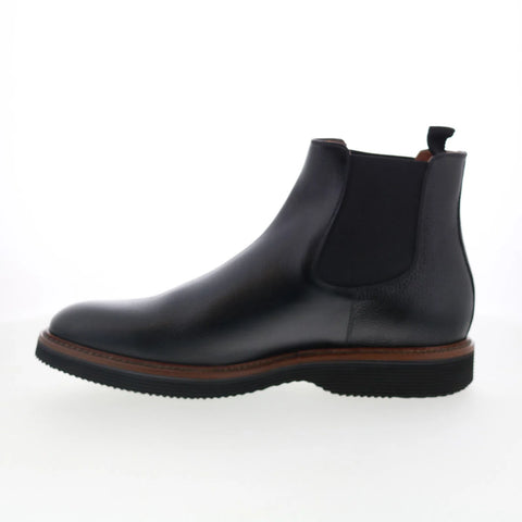 Johnston & Murphy 24-7250 Mens Black Leather Pull On Chelsea Boots
