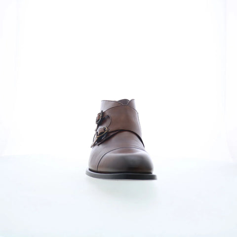 Johnston & Murphy 24-7250 Mens Brown Leather Hook & Loop Casual Dress Boots