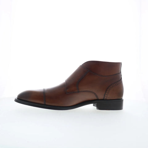 Johnston & Murphy 24-7250 Mens Brown Leather Hook & Loop Casual Dress Boots