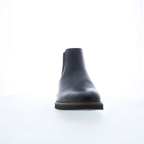 Johnston & Murphy 24-7251 Mens Black Leather Pull On Chelsea Boots