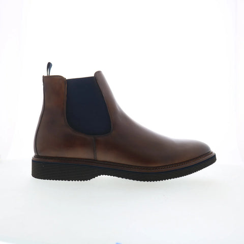 Johnston & Murphy 24-7252 Mens Brown Leather Pull On Chelsea Boots