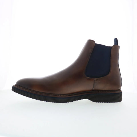 Johnston & Murphy 24-7252 Mens Brown Leather Pull On Chelsea Boots