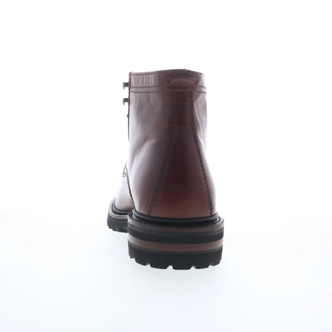 Johnston & Murphy 24-7352 Mens Brown Leather Lace Up Casual Dress Boots