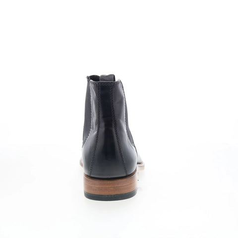 Johnston & Murphy 24-7361 Mens Black Leather Pull On Chelsea Boots