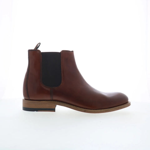 Johnston & Murphy 24-7363 Mens Brown Leather Pull On Chelsea Boots