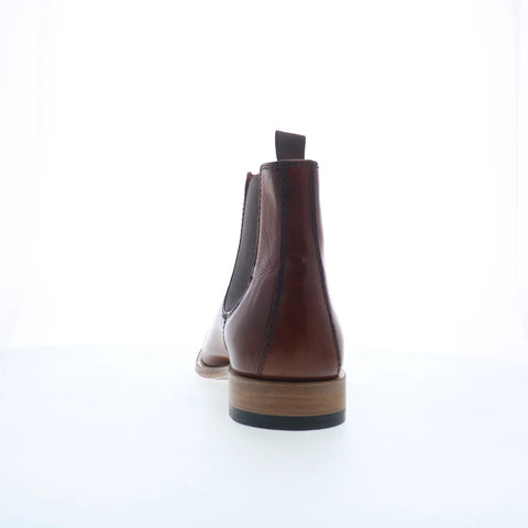Johnston & Murphy 24-7363 Mens Brown Leather Pull On Chelsea Boots