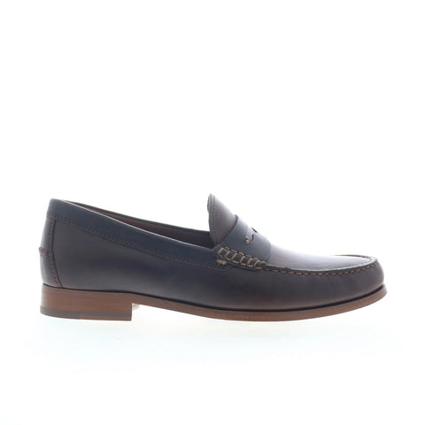 Johnston & Murphy 24-7370 Mens Brown Leather Loafers & Slip Ons Penny Shoes