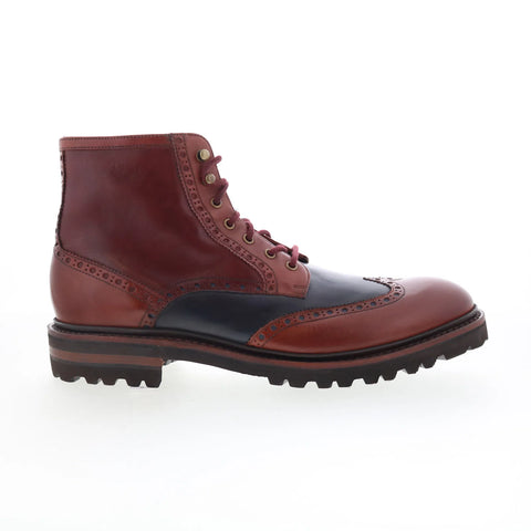 Johnston & Murphy 24-7373 Mens Brown Leather Lace Up Casual Dress Boots