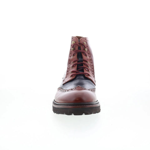 Johnston & Murphy 24-7373 Mens Brown Leather Lace Up Casual Dress Boots