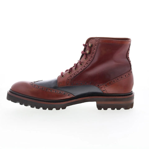 Johnston & Murphy 24-7373 Mens Brown Leather Lace Up Casual Dress Boots