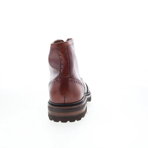 Johnston & Murphy 24-7373 Mens Brown Leather Lace Up Casual Dress Boots