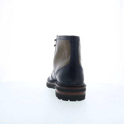 Johnston & Murphy 24-7438 Mens Brown Leather Lace Up Casual Dress Boots