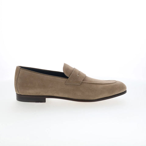 Johnston & Murphy 24-9655 Mens Gray Suede Loafers & Slip Ons Penny Shoes