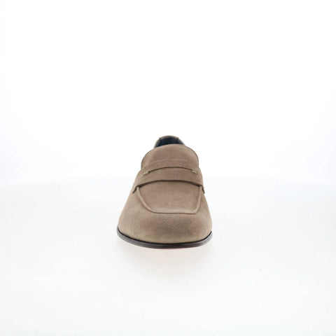 Johnston & Murphy 24-9655 Mens Gray Suede Loafers & Slip Ons Penny Shoes