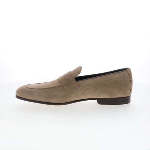 Johnston & Murphy 24-9655 Mens Gray Suede Loafers & Slip Ons Penny Shoes