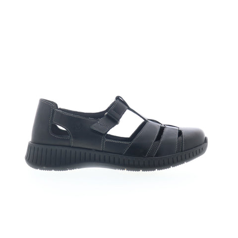 Suave Demi 241062 Mens Black Extra Wide 4E Leather Sport Sandals Shoes