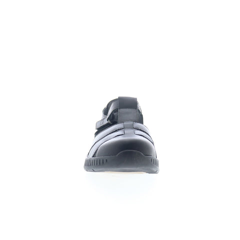 Suave Demi 241062 Mens Black Extra Wide 4E Leather Sport Sandals Shoes