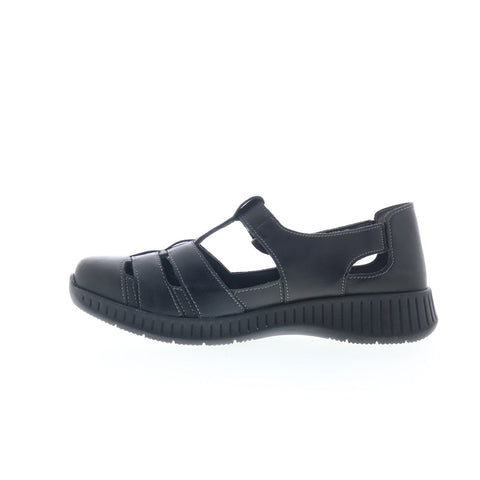 Suave Demi 241062 Mens Black Extra Wide 4E Leather Sport Sandals Shoes