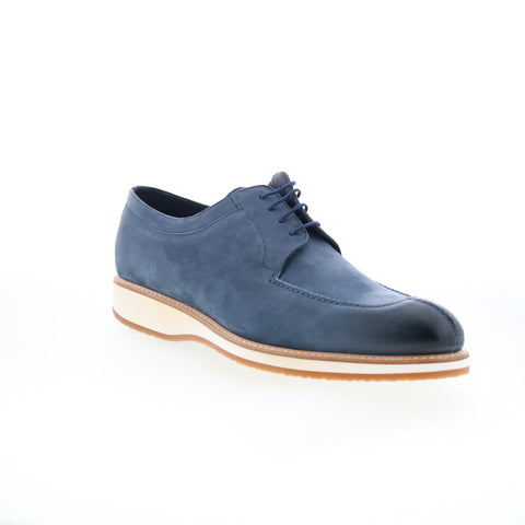 Zelli Italia Monte Italian Calfskin Mens Blue Oxfords & Lace Up Casual Shoes