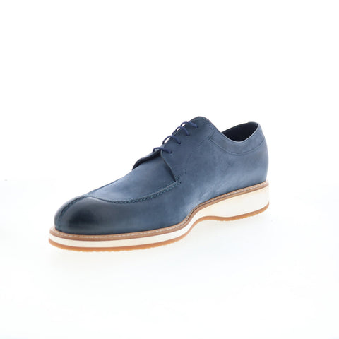 Zelli Italia Monte Italian Calfskin Mens Blue Oxfords & Lace Up Casual Shoes