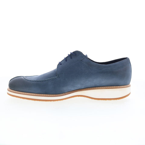 Zelli Italia Monte Italian Calfskin Mens Blue Oxfords & Lace Up Casual Shoes