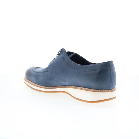 Zelli Italia Monte Italian Calfskin Mens Blue Oxfords & Lace Up Casual Shoes