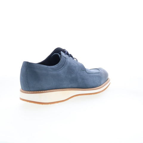 Zelli Italia Monte Italian Calfskin Mens Blue Oxfords & Lace Up Casual Shoes