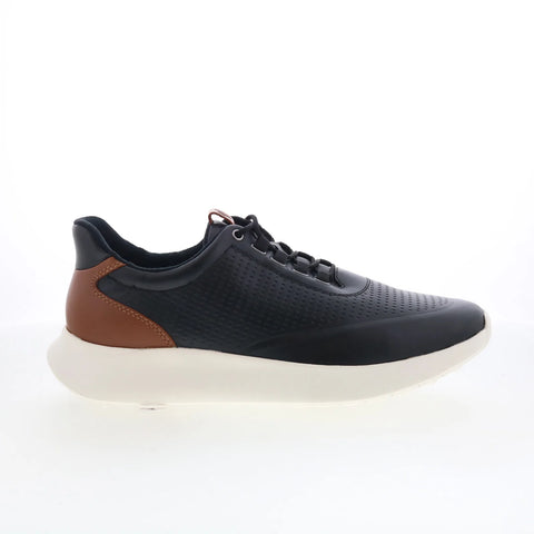 Johnston & Murphy 25-2205 Mens Black Leather Lifestyle Sneakers Shoes