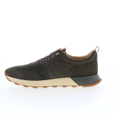 Johnston & Murphy 25-2238 Mens Green Suede Lace Up Lifestyle Sneakers Shoes