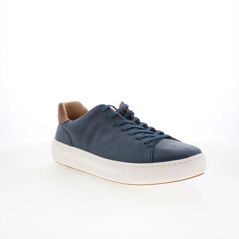 Johnston & Murphy 25-2767 Mens Blue Leather Lace Up Lifestyle Sneakers Shoes