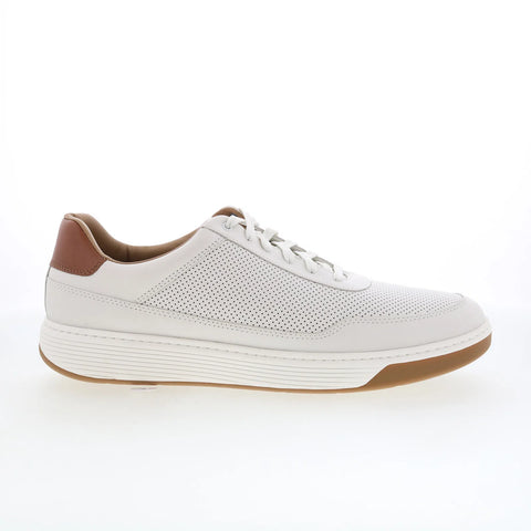 Johnston & Murphy 25-2808 Mens White Leather Lifestyle Sneakers Shoes