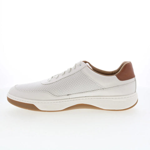 Johnston & Murphy 25-2808 Mens White Leather Lifestyle Sneakers Shoes
