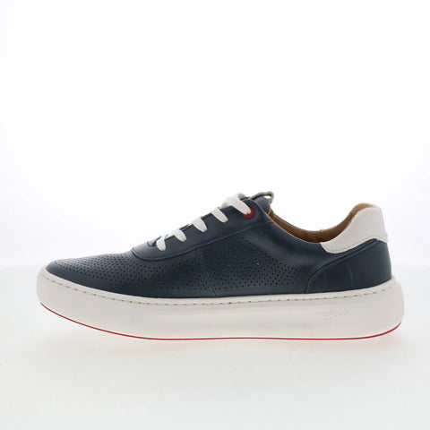Johnston & Murphy 25-2850 Mens Blue Leather Lace Up Lifestyle Sneakers Shoes