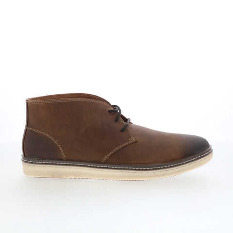 Johnston & Murphy 25-3850 Mens Brown Wide Leather Lace Up Chukkas Boots